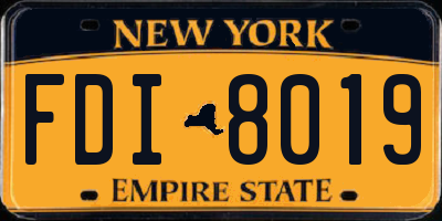 NY license plate FDI8019