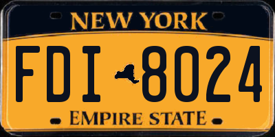 NY license plate FDI8024