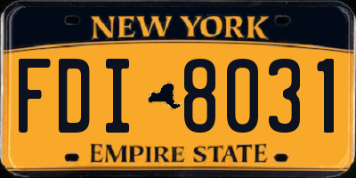 NY license plate FDI8031