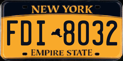 NY license plate FDI8032