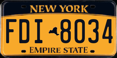 NY license plate FDI8034