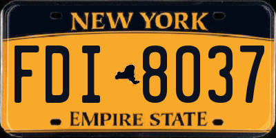 NY license plate FDI8037