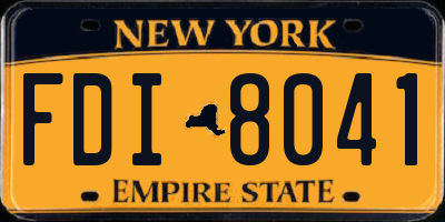 NY license plate FDI8041