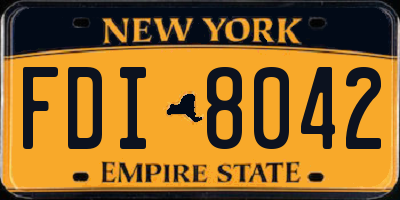 NY license plate FDI8042