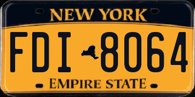 NY license plate FDI8064