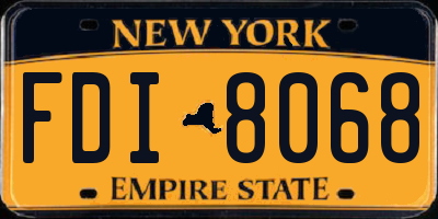 NY license plate FDI8068