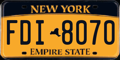 NY license plate FDI8070