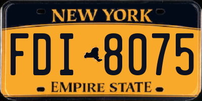 NY license plate FDI8075