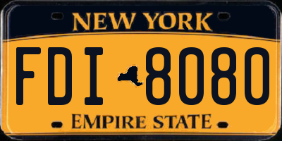 NY license plate FDI8080