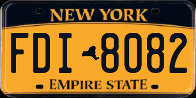 NY license plate FDI8082