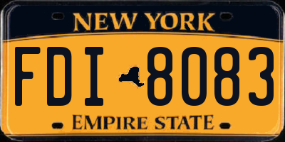 NY license plate FDI8083