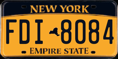 NY license plate FDI8084