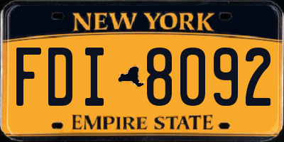 NY license plate FDI8092