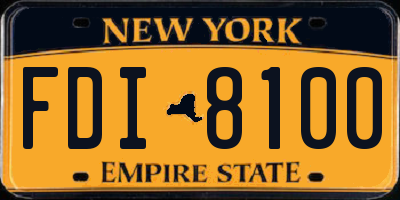 NY license plate FDI8100