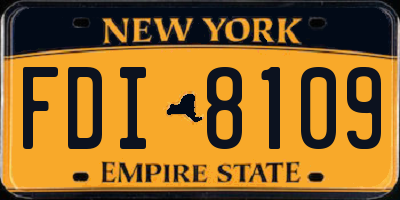 NY license plate FDI8109