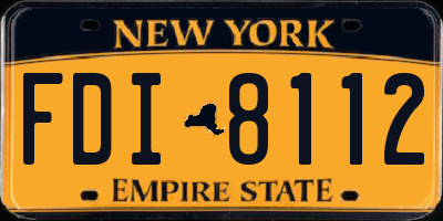 NY license plate FDI8112