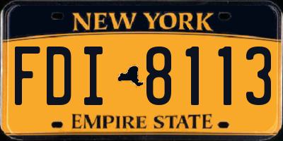 NY license plate FDI8113