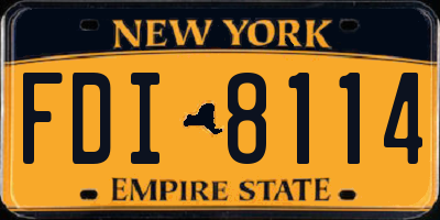 NY license plate FDI8114