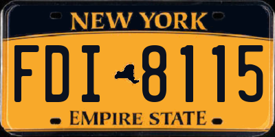 NY license plate FDI8115