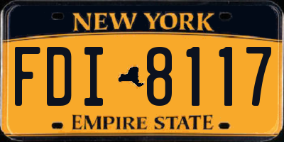 NY license plate FDI8117