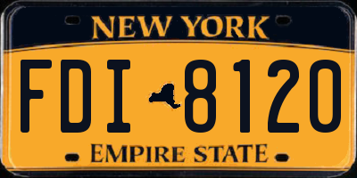 NY license plate FDI8120