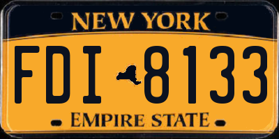 NY license plate FDI8133