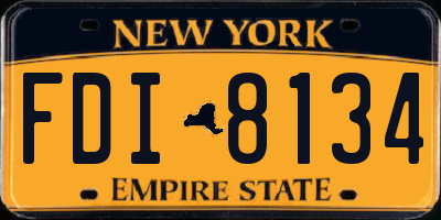 NY license plate FDI8134