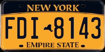NY license plate FDI8143