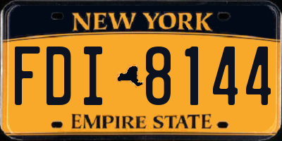 NY license plate FDI8144