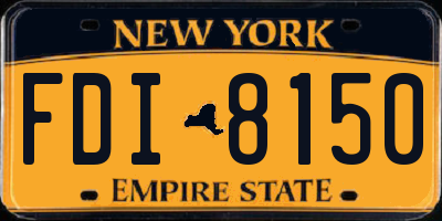 NY license plate FDI8150