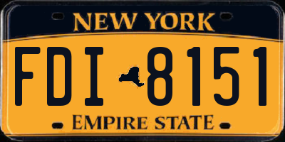 NY license plate FDI8151