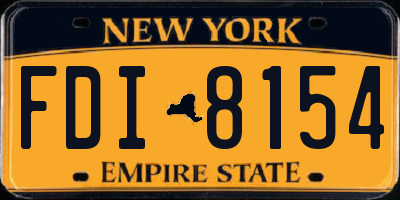 NY license plate FDI8154