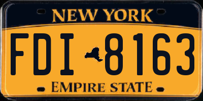 NY license plate FDI8163