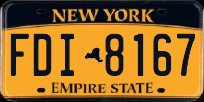 NY license plate FDI8167