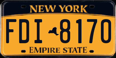 NY license plate FDI8170