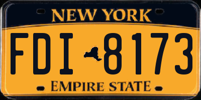 NY license plate FDI8173