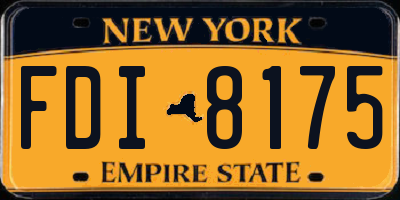 NY license plate FDI8175