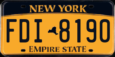 NY license plate FDI8190