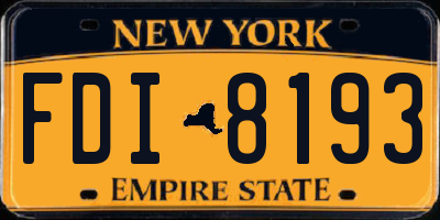 NY license plate FDI8193
