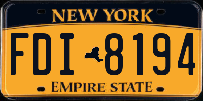 NY license plate FDI8194