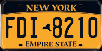 NY license plate FDI8210