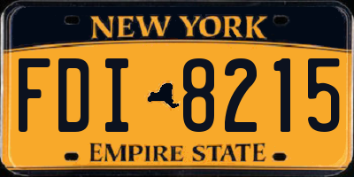 NY license plate FDI8215