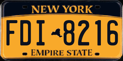 NY license plate FDI8216