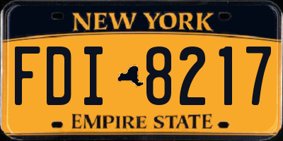 NY license plate FDI8217