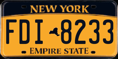 NY license plate FDI8233