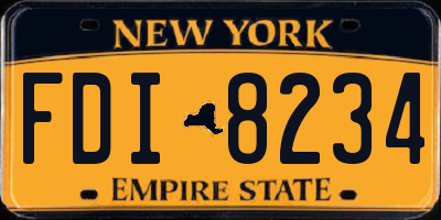 NY license plate FDI8234