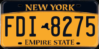 NY license plate FDI8275