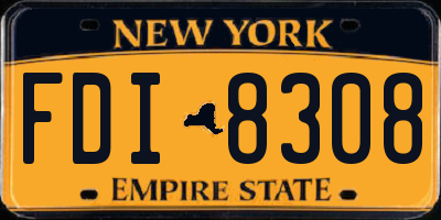 NY license plate FDI8308
