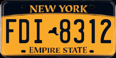 NY license plate FDI8312