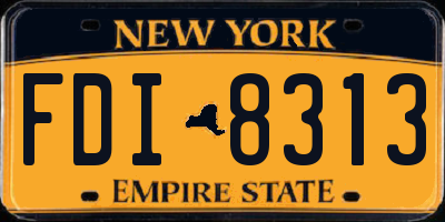 NY license plate FDI8313